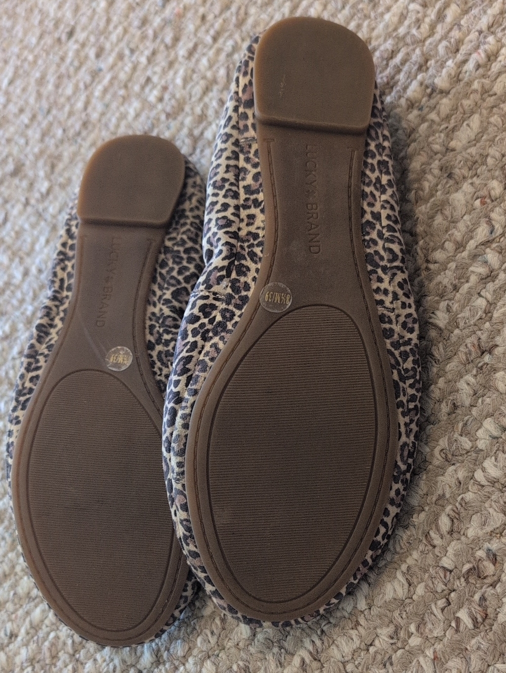 Lucky Brand Leopard-Print Ballet Flats in Tan and Black - Picture 3 of 4